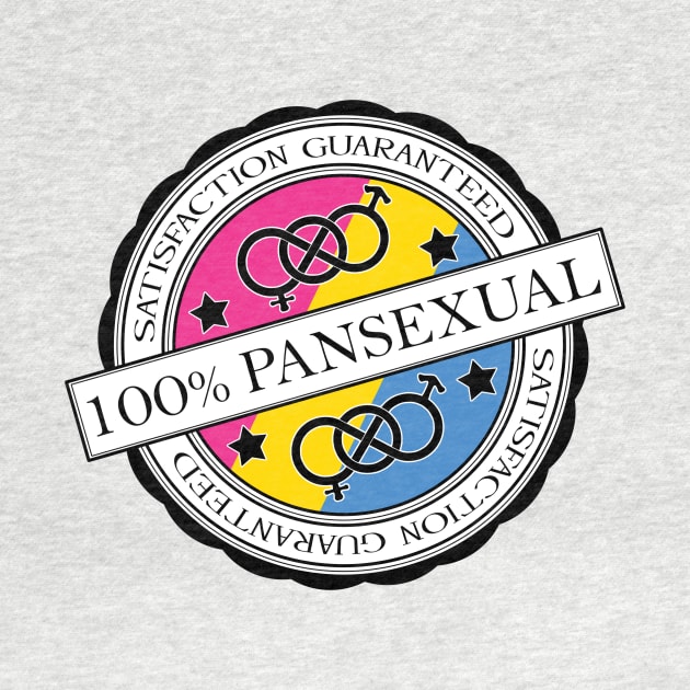 100% Satisfaction Guaranteed Pansexual Pride Flag Colored Stamp of Approval by LiveLoudGraphics